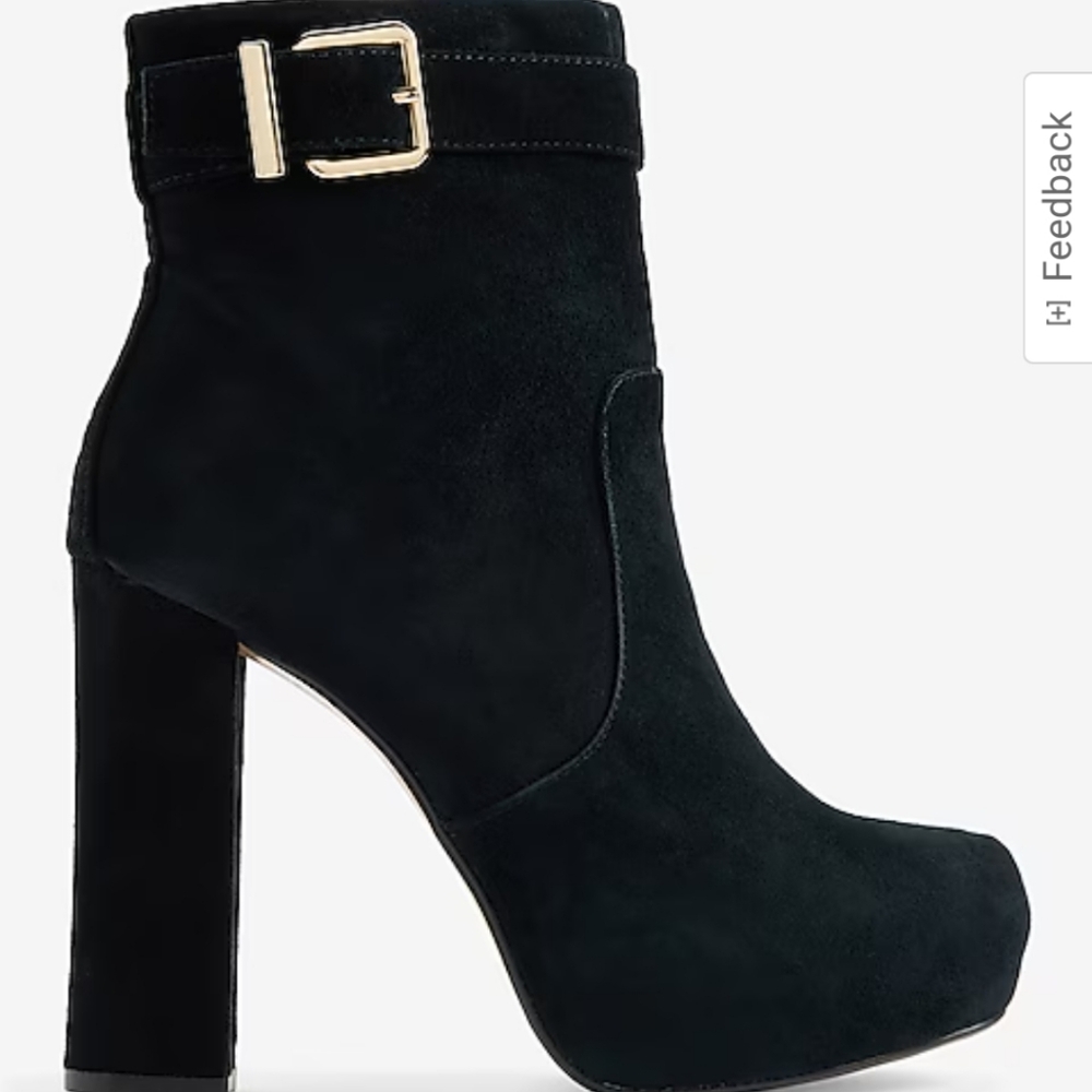 Express Genuine Suede Platform Buckle Boots Sz 8